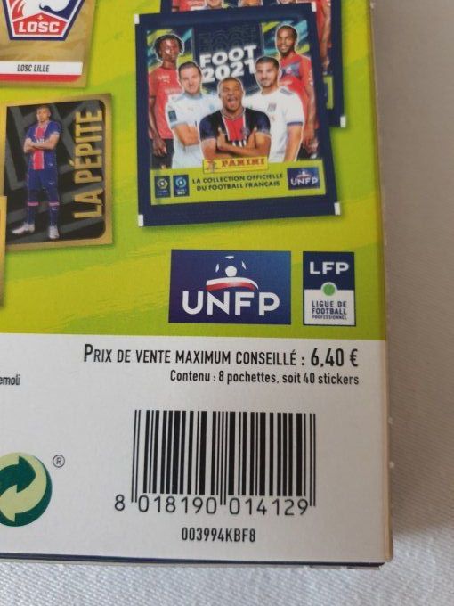 Panini Foot 2021 championnat de France box 8 pochettes