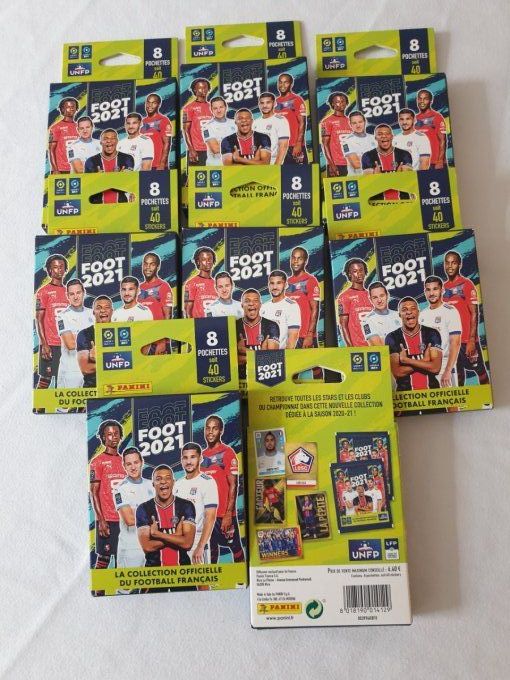 Panini Foot 2021 championnat de France box 8 pochettes