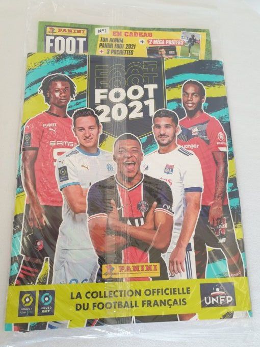 Panini Starter Pack Foot 2021 - 1 albums+ 5pochettes+2mega poster