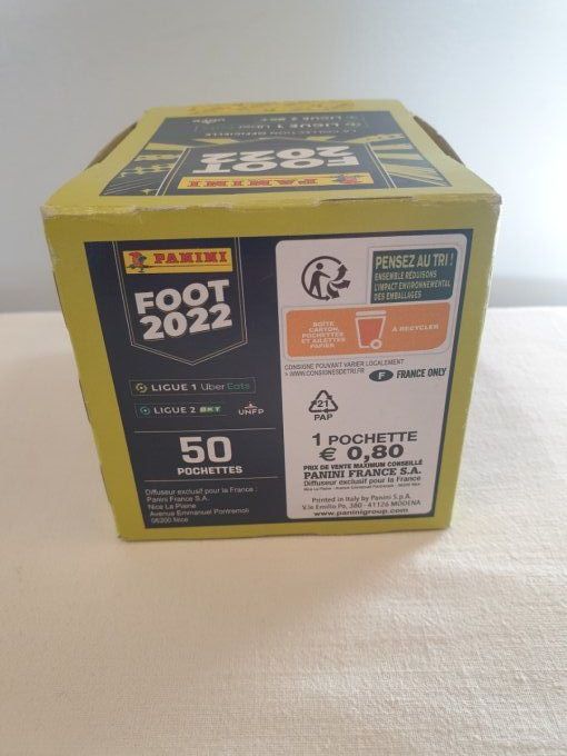 Panini Foot 2022 championnat de France box display 50 pochettes