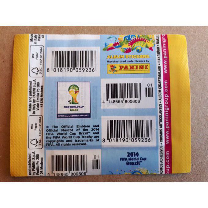 Panini Brazil 2014 par pochettes jaune horizontal