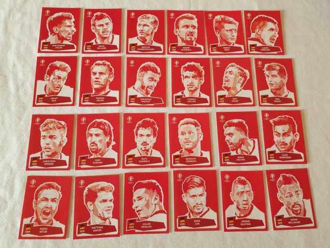 Panini Spécial Stickers 24 joueurs coca cola pour Euro 2016