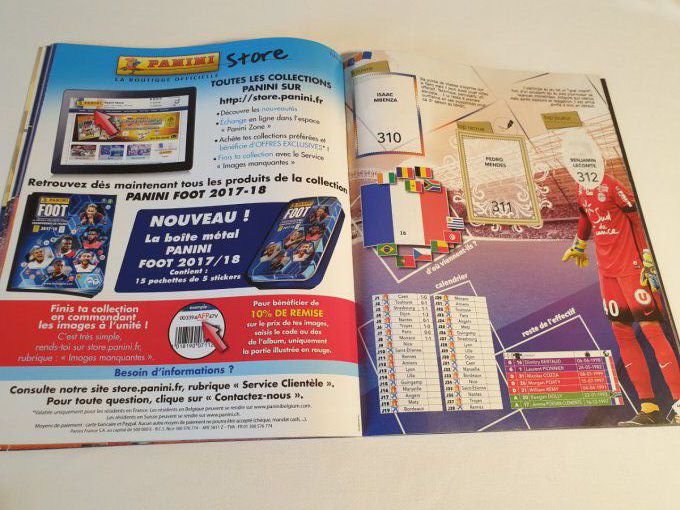 Panini album vide Foot 2017-2018