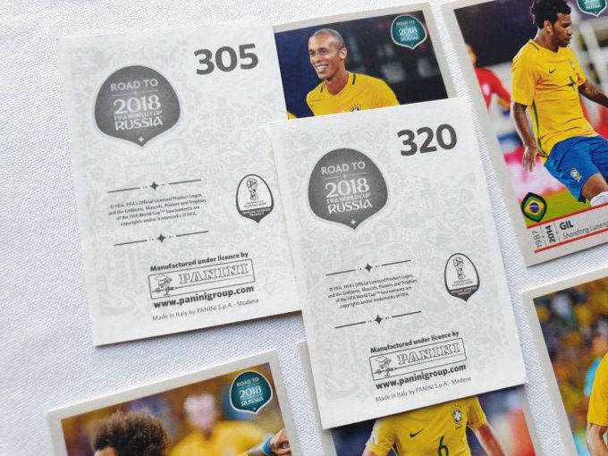 Complet Team BRAZIL panini Road to Russie 2018