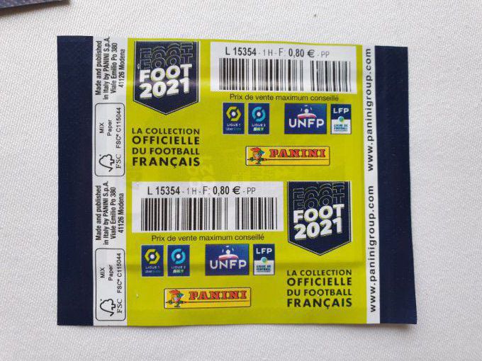 Panini Foot 2021 championnat de France par pochettes