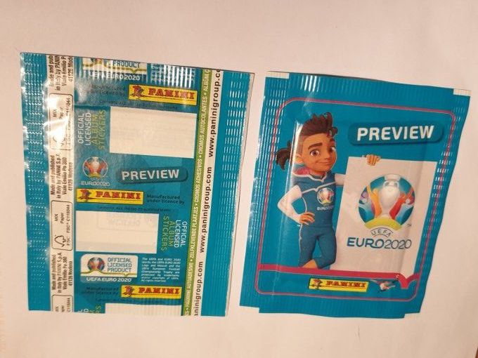 Panini Euro 2020 Preview par Pochette No CODE BAR blue version