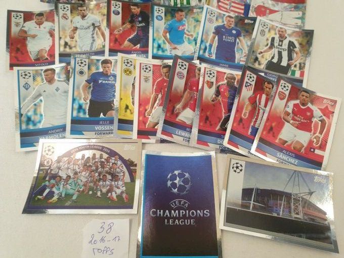 Lot de 38 images Topps champions league 2016/2017