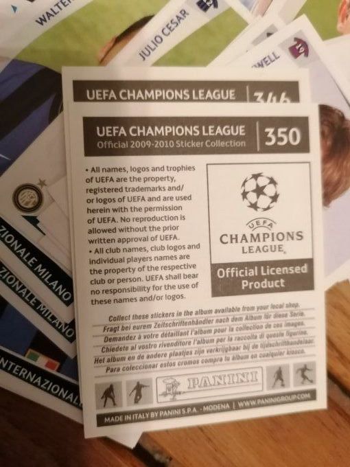 Panini champions league 2009/2010 lot de 125 images sans double 