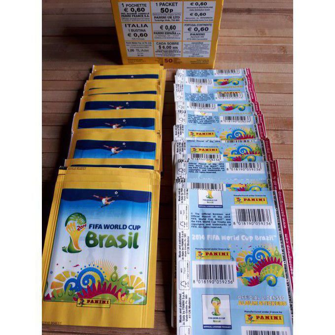 Panini Brazil 2014 Par Pochettes jaune code vertical