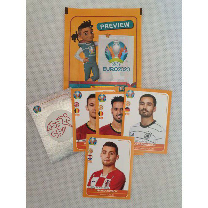 Panini Euro 2020 Preview par Pochette Version Belge 2 codes