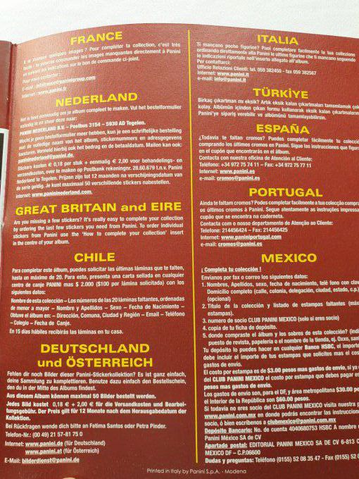 Panini Album vide Euro 2008 Europe