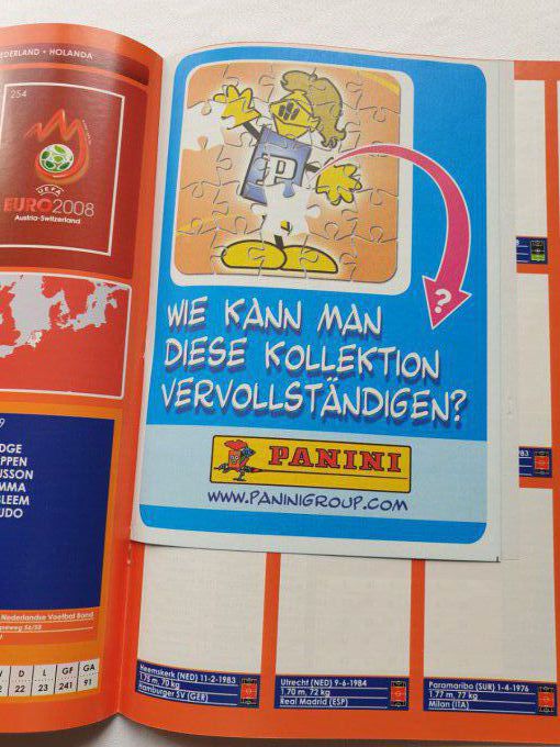 Panini Album vide Euro 2008 Europe