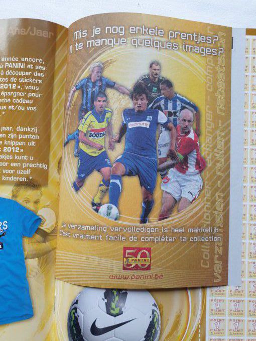 Panini album vide championnat Belge Football 2012 