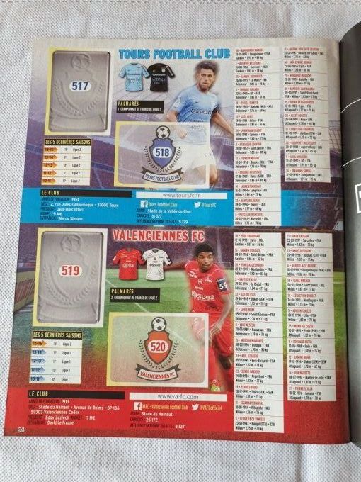 Panini Foot 2015-2016 championnat de France Album vide