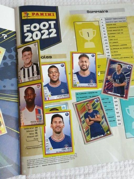 Panini championnat de France Foot 2022 set complet